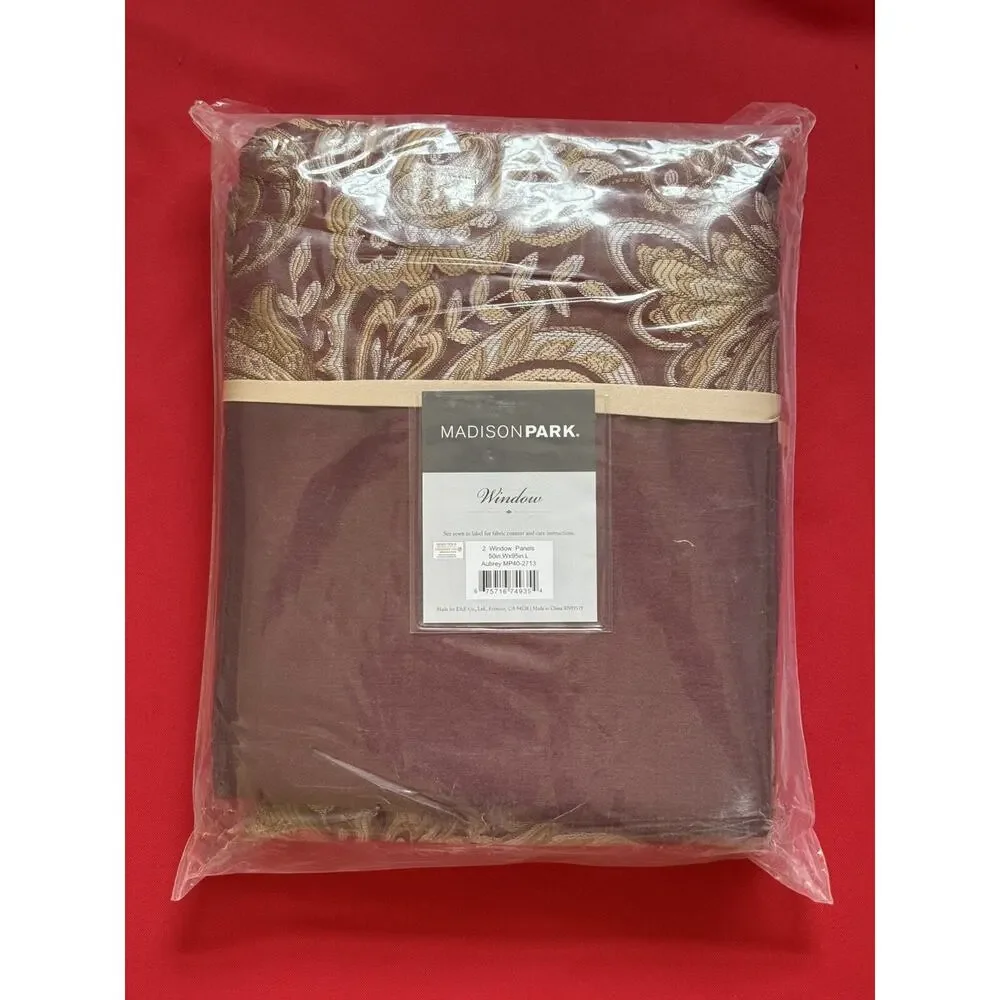 Madison Park Aubrey Jacquard Curtain Panel Pair 50